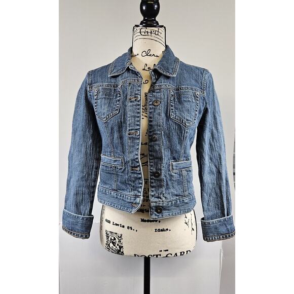 Anne Taylor Loft Jean /‎ Denim Jacket Women Size 0 - Picture 1 of 6